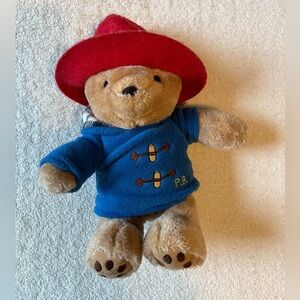 Paddington Bear Plush Toy with Red Hat and Blue Jacket. Classic